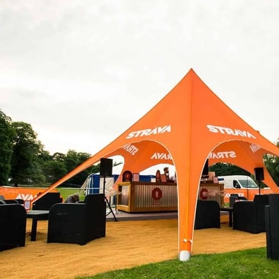 10m Waterproof Orange Single Pole Star Marquee/Outdoor Leisure Shade Star Tents For Advertising